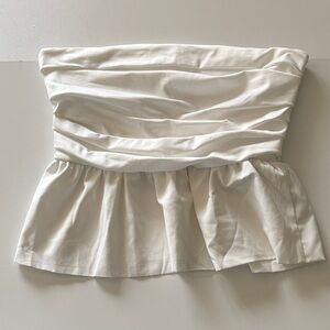 SHEIN White Ruched Crop Top